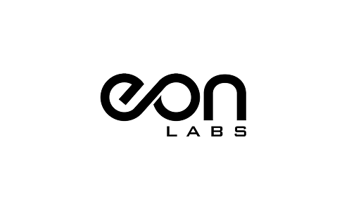Geometric logo with an abstract design of blue, gray, and teal shapes forming a stylized letter E inside a square frame.