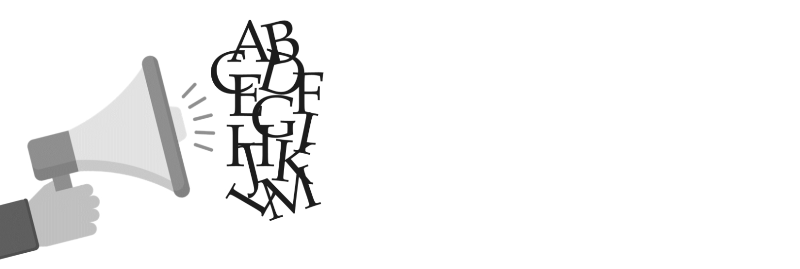 bull horn with capital letters